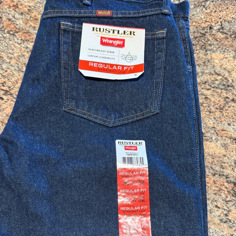 Rustler Men's Straight Leg Jeans - Dark Blue